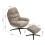 Living And Home Chenille Lounge Chair with Footstool 7