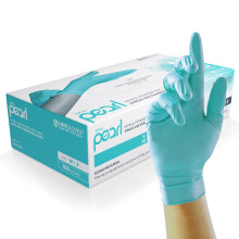 Unigloves Aqua Blue Pearl Nitrile Examination Gloves Multipurpose, Powder Free and Latex Free Box of 100 Gloves Extra Small (GP0091)