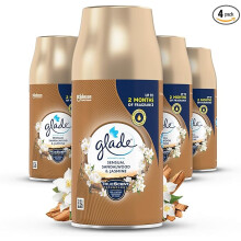 Glade Automatic Air Freshener Refills, Room Spray & Odour Eliminator, Sandalwood & Jasmine, Pack iof 4 (4 x 269 ml)