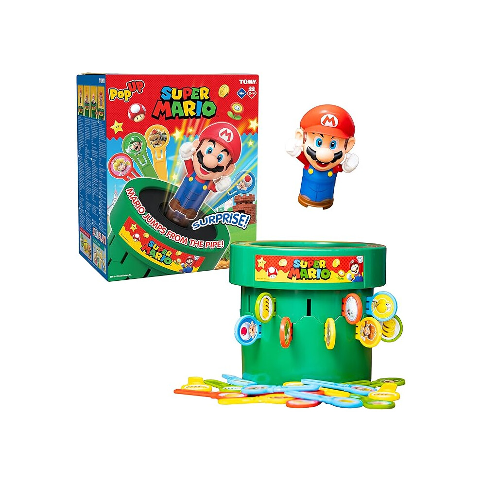 Tomy Pop Up Super Mario Family & Preschool Kids Board Game, 2 - 4 Players, Suitable For Boys & Girls Aged 4+