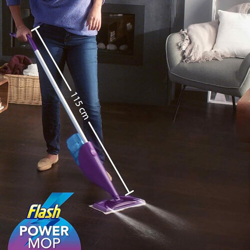 Flash Flash Powermop Refill Liquid, Floor Cleaner, Fresh, 5 Litres (1.25 L x 4) 1