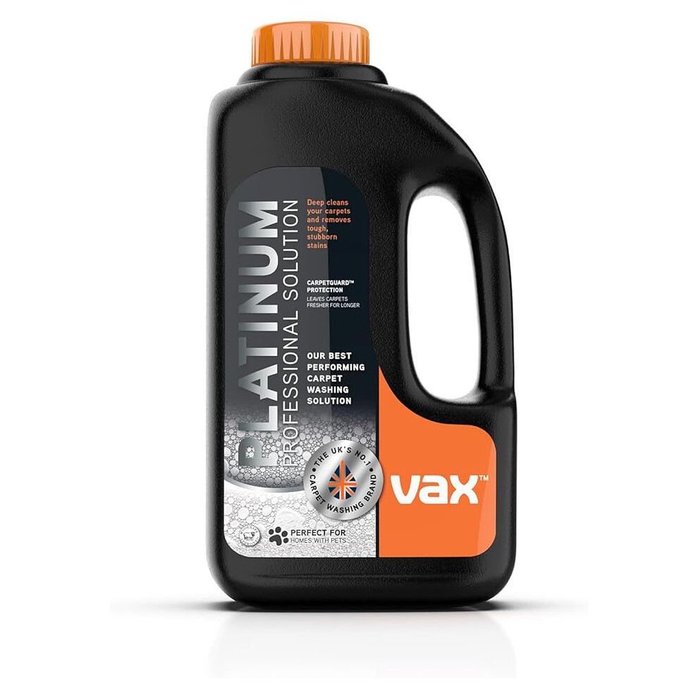 Vax Platinum Professional 1.5 Litre Carpet Cleaner Solution | Deep Cleans and Removes Tough Stains | Neutralises Pet Odours - 1-9-139136, Charcoal