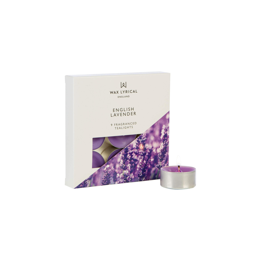 Wax Lyrical Scented Tealight Candles, Box Of 9, English Lavender