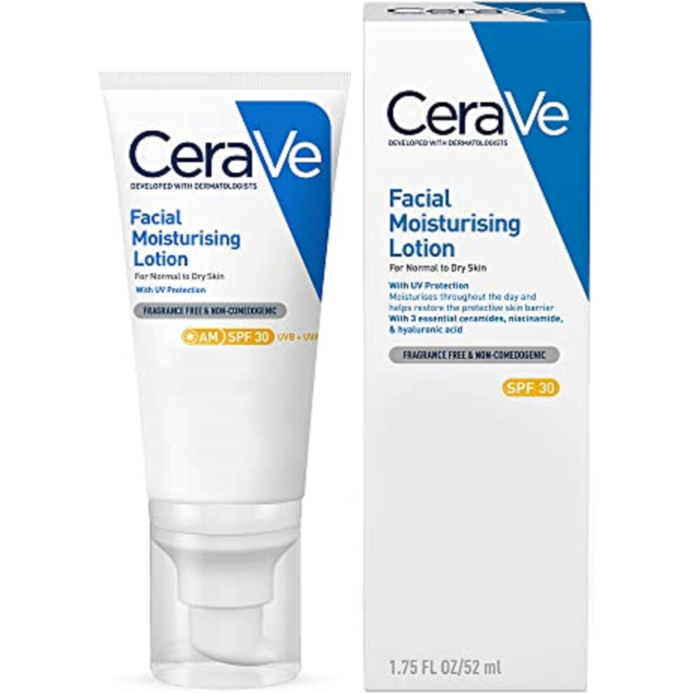 CeraVe AM Facial Moisturising Lotion SPF30 with Ceramides for Normal to Dry Skin 52 ml