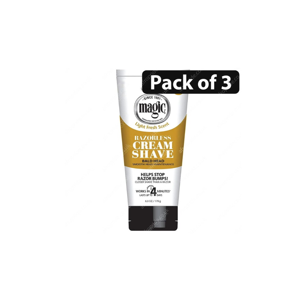 (Pack of 3) Magic Razorless Cream Shave Smooth 6oz