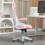 High Back Ergonomic Mesh Back Computer Pink Chair with Flip-up 1