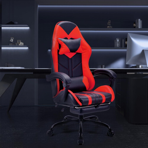 Red - Black Multifunctional Ergonomic Racing Swivel Office chair