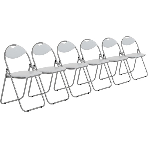 Metal Frame Space Saving, Foldable Padded Folding Chairs Pack of 6