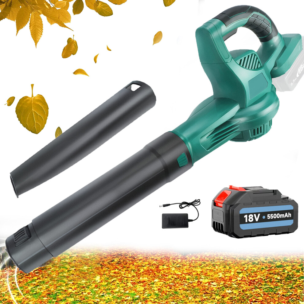 Powerful Cordless Air Blower, 1x5.5Ah Battery and Charger , Powerful Air Blower for Garden,  compatible with Makita Battery