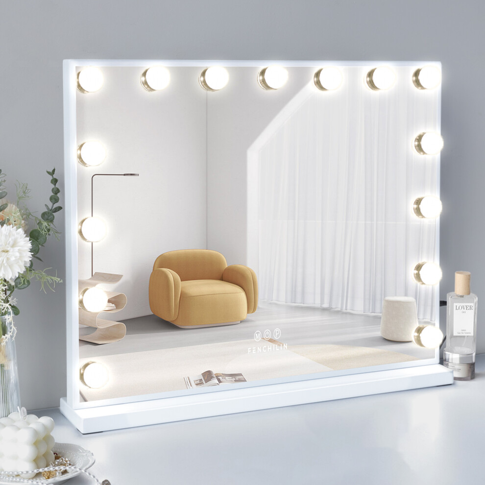 FENCHILIN 58x46cm Hollywood Vanity Mirror with Lights