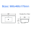 900mm Bathroom Thin-Edge Ceramic Inset Basin Sink Wash Bowl Rectangular 5