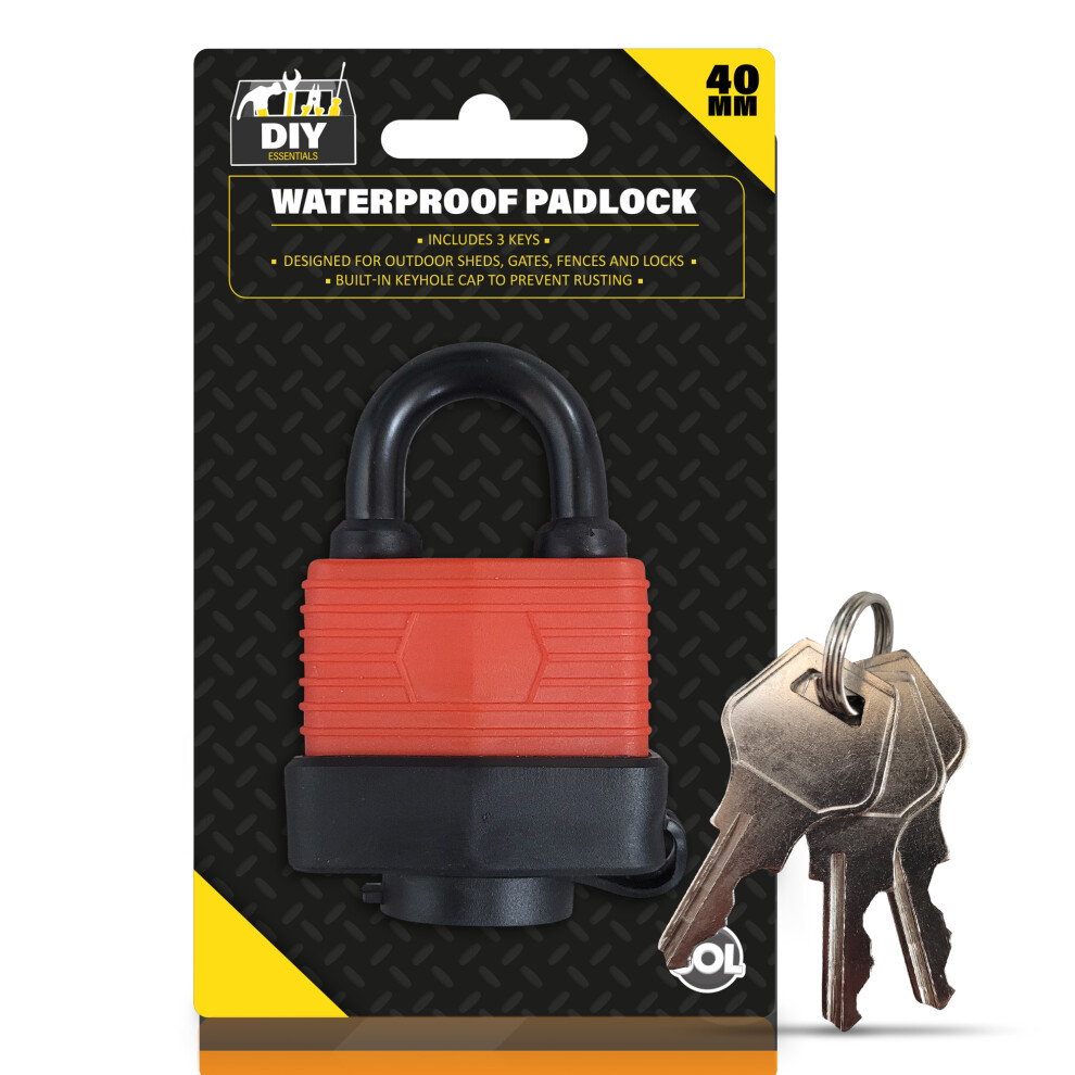 (2 x 40mm) 40mm Weatherproof Padlock with Key