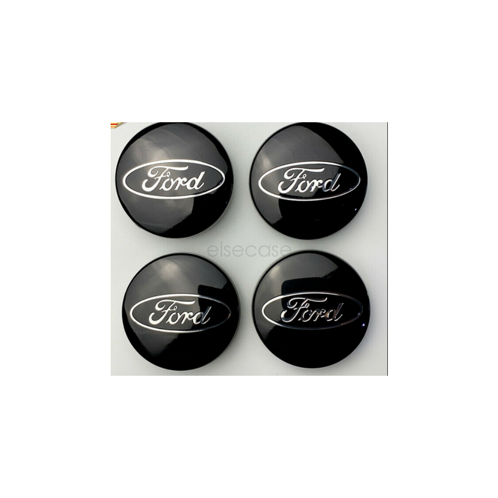 4Pcs Black for Ford 54mm Wheel Center Caps Hubcaps Rim Caps Emblems