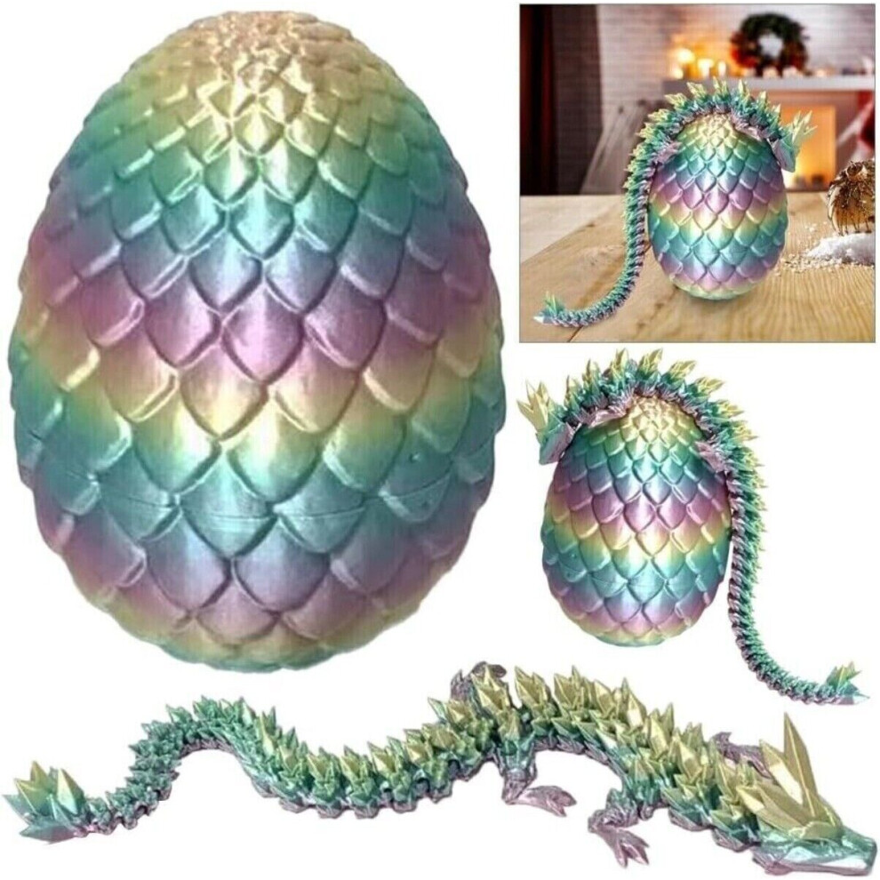 (Colorful) Surprise Dragon Egg Articulating Gemstone Dragon Fidget Toy-3D Printed Dragon UK