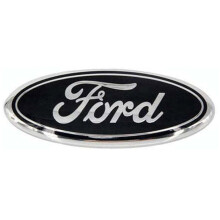 7 Inch For Ford Front Grille Ford Emblem Badge - Black Silver Side