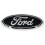 7 Inch For Ford Front Grille Ford Emblem Badge - Black Silver Side 1