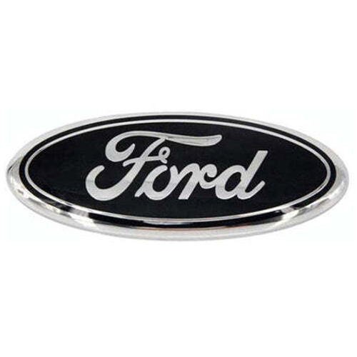 7 Inch For Ford Front Grille Ford Emblem Badge - Black Silver Side