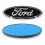 7 Inch For Ford Front Grille Ford Emblem Badge - Black Silver Side 2