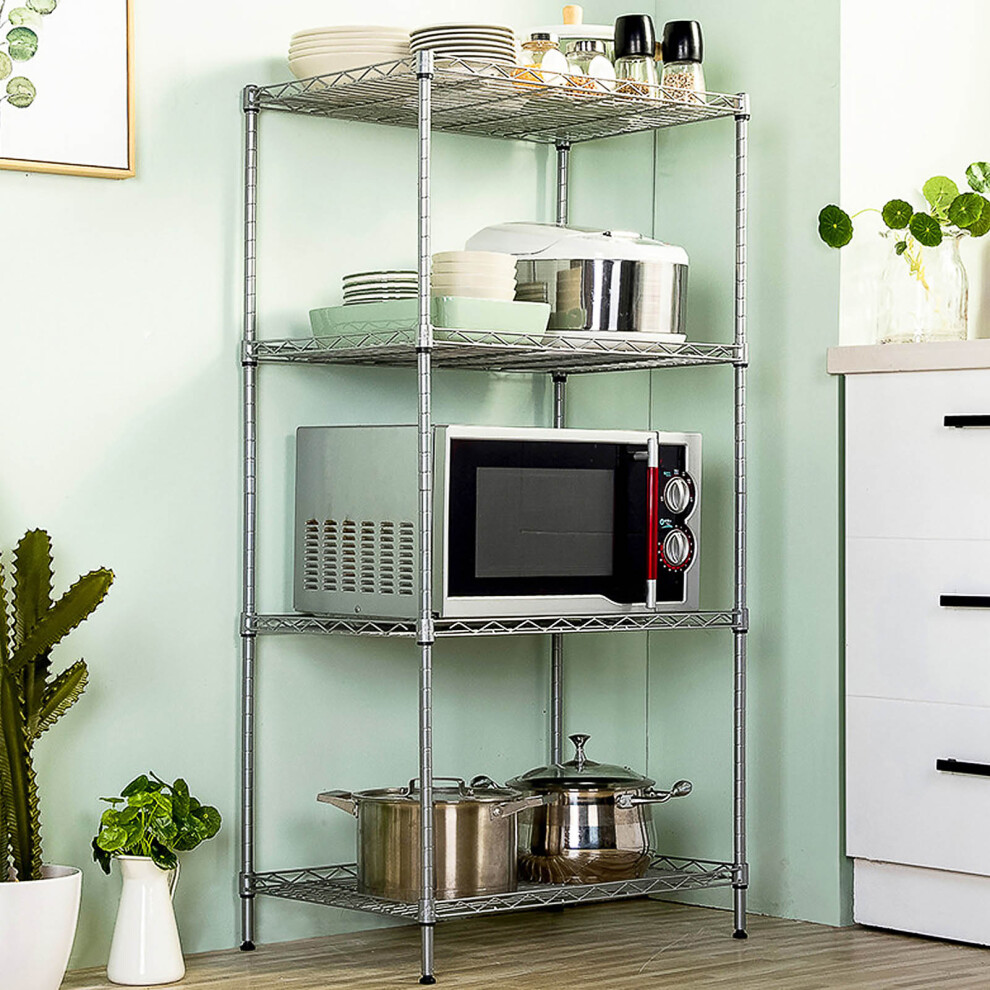 4 Tier Metal Shelving Unit Storage Racking Shelves Garage Warehouse