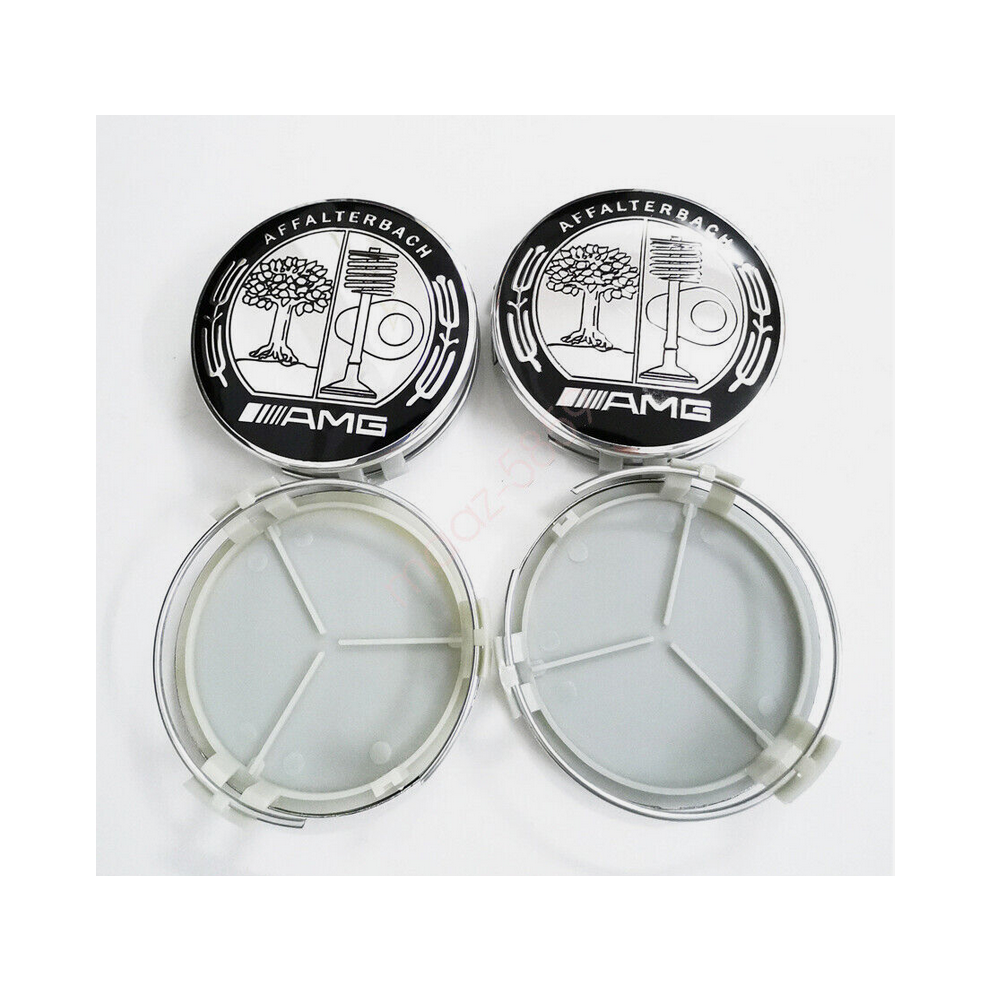 4Pcs Center Wheel Hub Caps Affalterbach Chrome For Mercedes-Benz 75Mm Amg 8381923451219