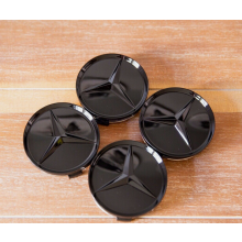 4PCS SET 75MM WHEEL CENTER HUB CAPS GLOSS BLACK FOR MERCEDES-BENZ AMG LOGO