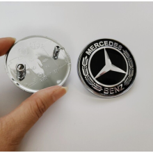 For Mercedes-Benz Black Wreath Flat Bonnet Badge Emblem A0008171801 NEW