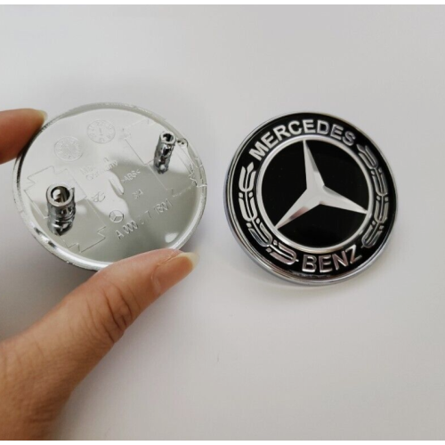 For Mercedes-Benz Black Wreath Flat Bonnet Badge Emblem A0008171801 NEW