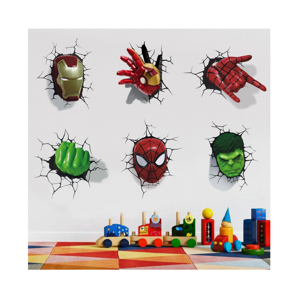 Superhero Crack Kids Bedroom Vinyl Decal Wall Art Sticker Marvel Avengers