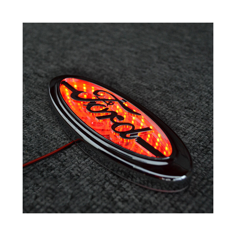 3D Led Car Decal Tail Logo Modified Logo Emblem For Ford Red/Light 9101665881407