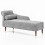 Velvet Chaise Longue with Armrest & Lumbar Pillow 1