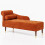 Velvet Chaise Longue with Armrest & Lumbar Pillow 6