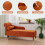 Velvet Chaise Longue with Armrest & Lumbar Pillow 10
