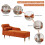 Velvet Chaise Longue with Armrest & Lumbar Pillow 11
