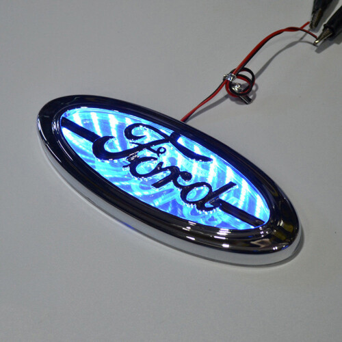Blue - 3D LED Car Decal Tail Logo Light modified logo Emblem for Ford