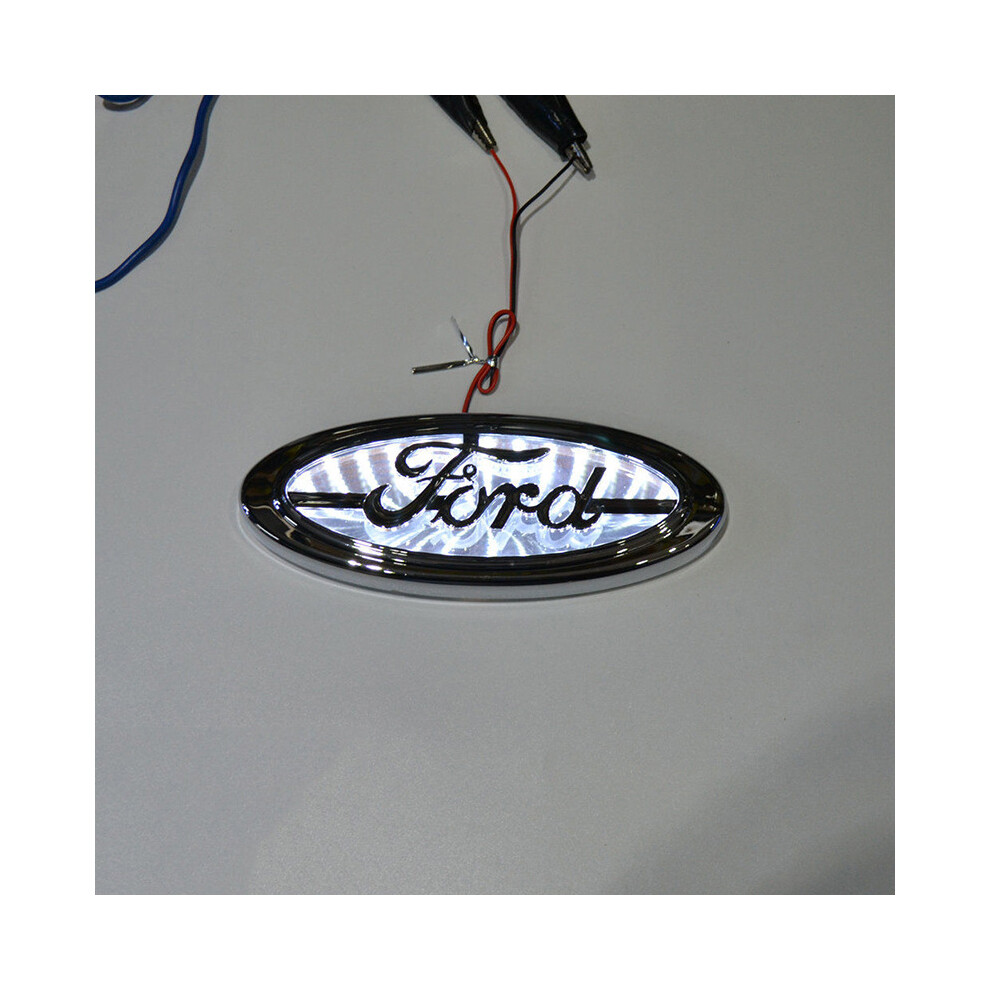 3D Led Car Decal Tail Logo Modified Logo Emblem For Ford White/Light 9101665881421