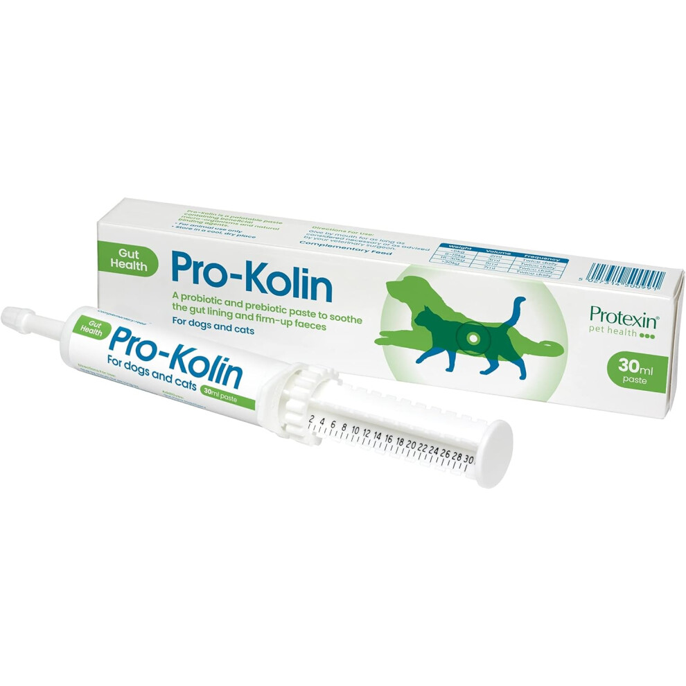 Protexin - Pro-Kolin for dogs and cats - Probiotic paste to support the gut 30ml + Syringe