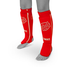 (Adult) SANDEE COMPETITION MUAY THAI COTTON SHIN PADS - RED