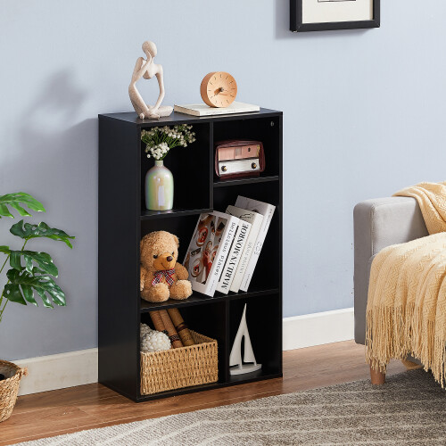 VECELO 5 Cube Bookcases,3 Tier Bookshelves 1