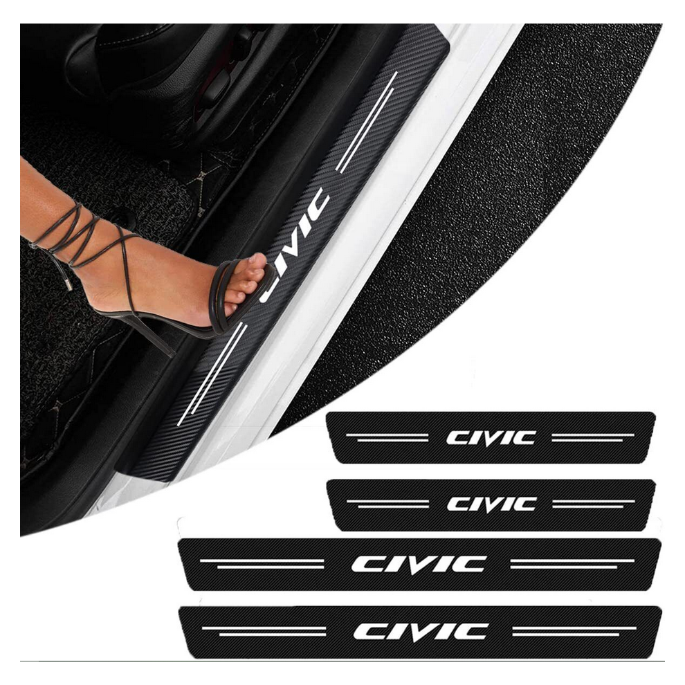 4Pcs Car Door Step Plate Sill Scuff Cover Anti Scratch Protector For Honda Civic 8381923451486