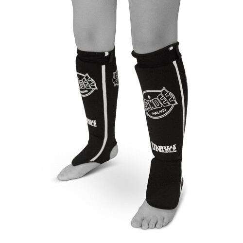 (Small) SANDEE COMPETITION MUAY THAI COTTON SHIN PADS - BLACK