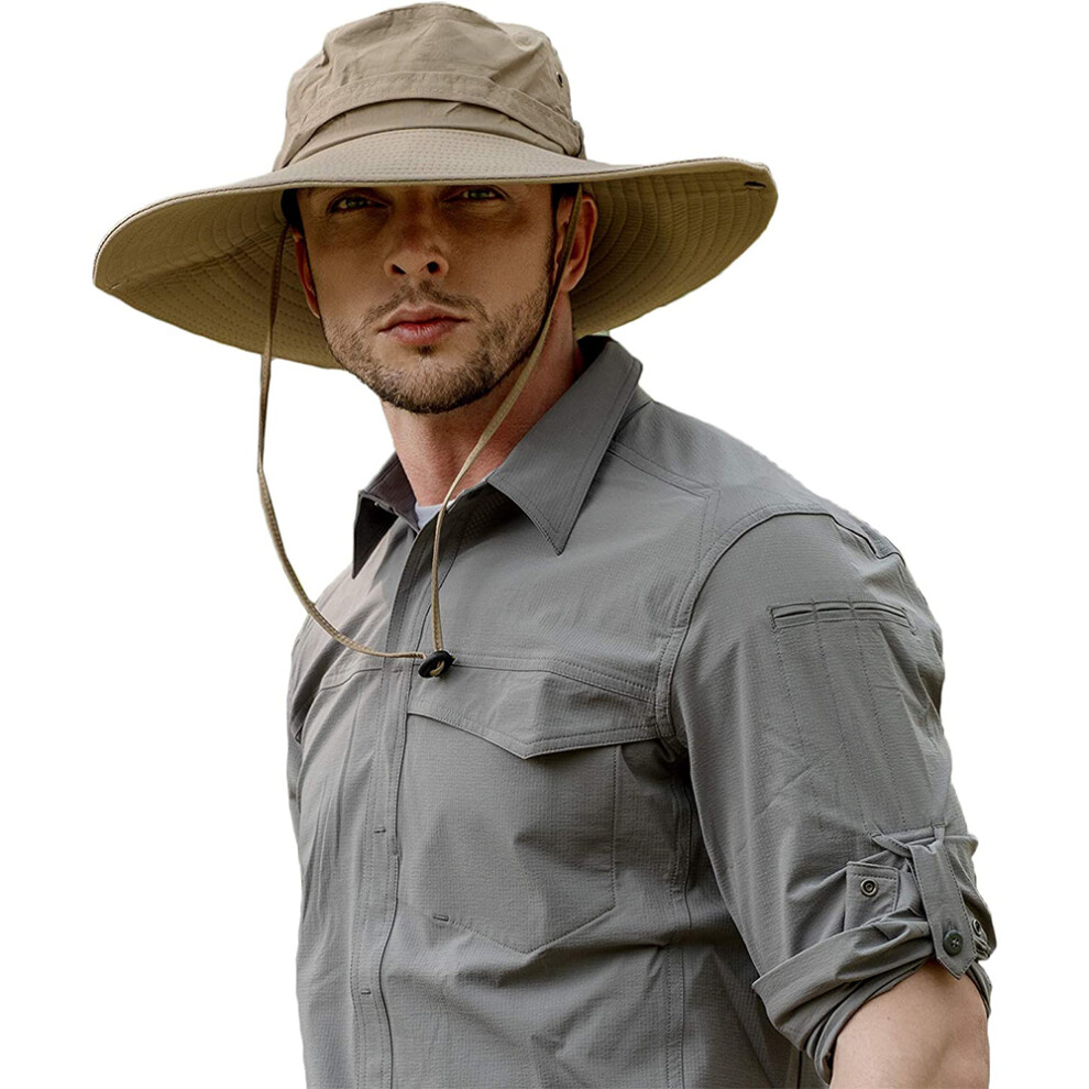 Men Wide Brim Boonie Bucket Sun Hat Outdoor Sun Protection Fishmen Cap