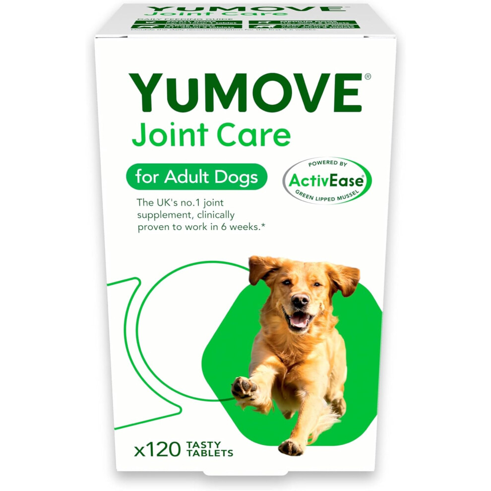 YuMOVE Adult Dog | Joint Supplement for Adult Dogs, with Glucosamine, Chondroitin, Green Lipped Mussel | Aged 6 to 8 | 6x20(120) Tablets