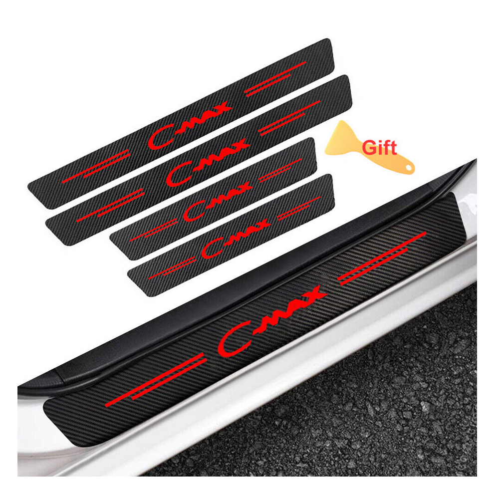 4X For Ford C-Max Accessories Car Suv Door Sill Plate Scuff Covers Protector Red 8381923451493