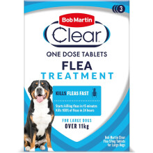 Bob Martin Clear Flea Treatment for Large Dogs (3 Tablets) - Kills 100% of Fleas within 24 Hours (over 11kg)