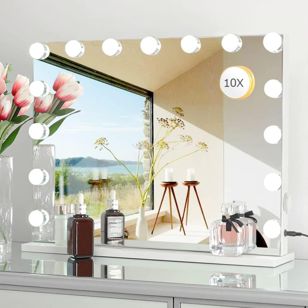 15 Bulb Large Hollywood Make-up Mirror Lighting 58*46cm w/USB Charging-image-OPC-PDHC9VY-NEW