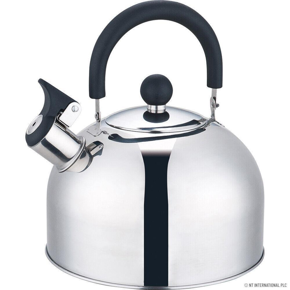 MantraRaj 2.5L Silver Whistling Kettle Stainless Steel Tea kettle Teapot with Cool Touch Ergonomic Handle Induction Kettle Suitable for All Hob Types