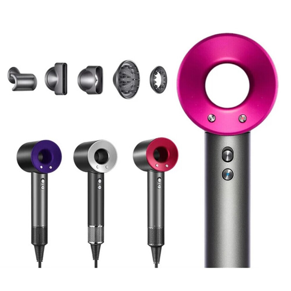 (Rose Supersonic) Hair Dryer Leafless Professional Ionic Hairdryer with 5 Nozzles Fast Dry for Multi Women Man Hairstyles