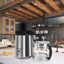 ZOKOP ZB-2 Countertop Water Distiller - 4L/1.1Gal, 750W, 304 Stainless Steel, Auto-Off at 320F, BPA-Free, Activated Carbon Filter
