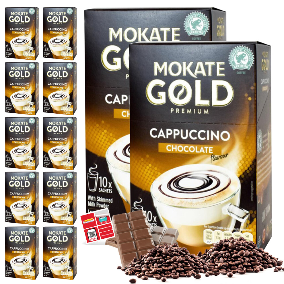 SOL 120pk Mokate Coffee Sachets Chocolate Cappuccino + Stickers