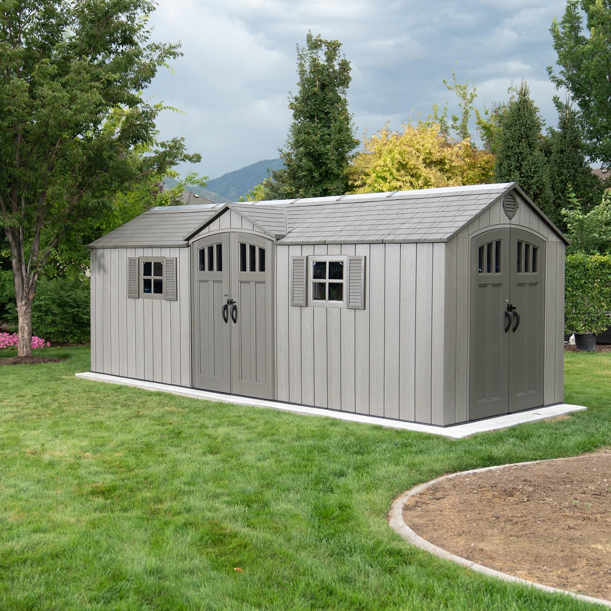 Lifetime 20ft x 8ft Rough Cut Dual Entry Outdoor Storage Shed 60351
